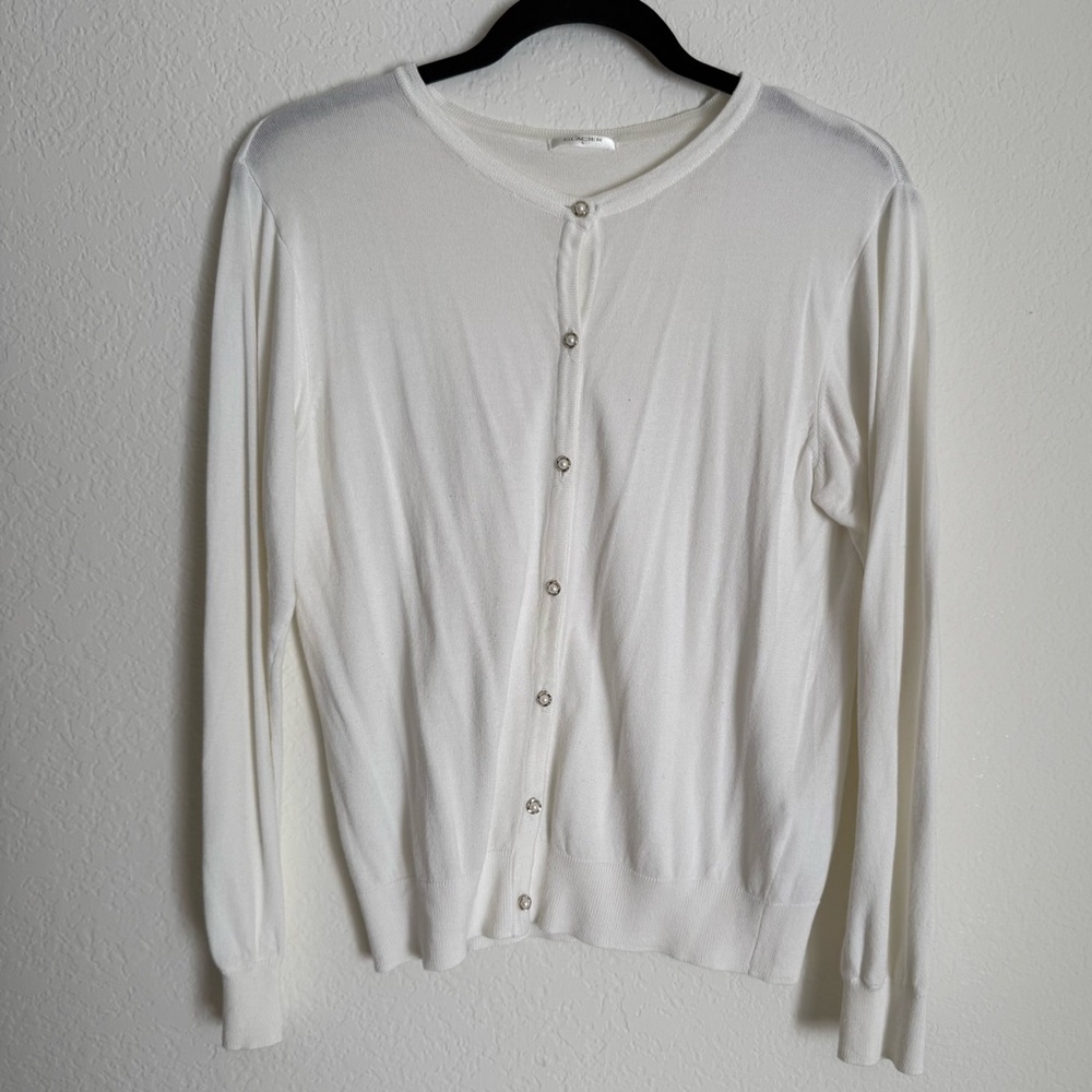 White Button-Up Cardigan